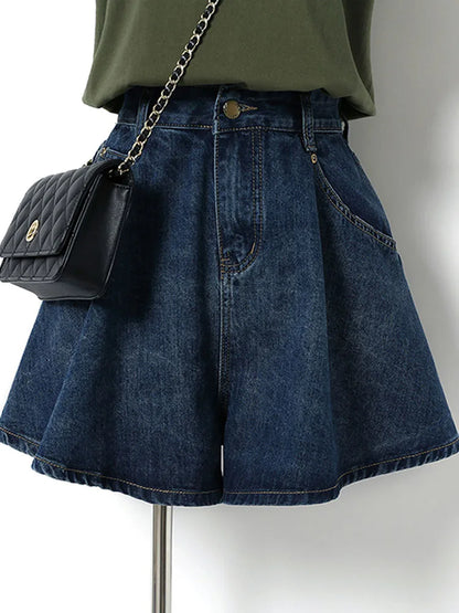 Comfortable Women's Denim Shorts Wide Leg Summer Style - VogeLuxe