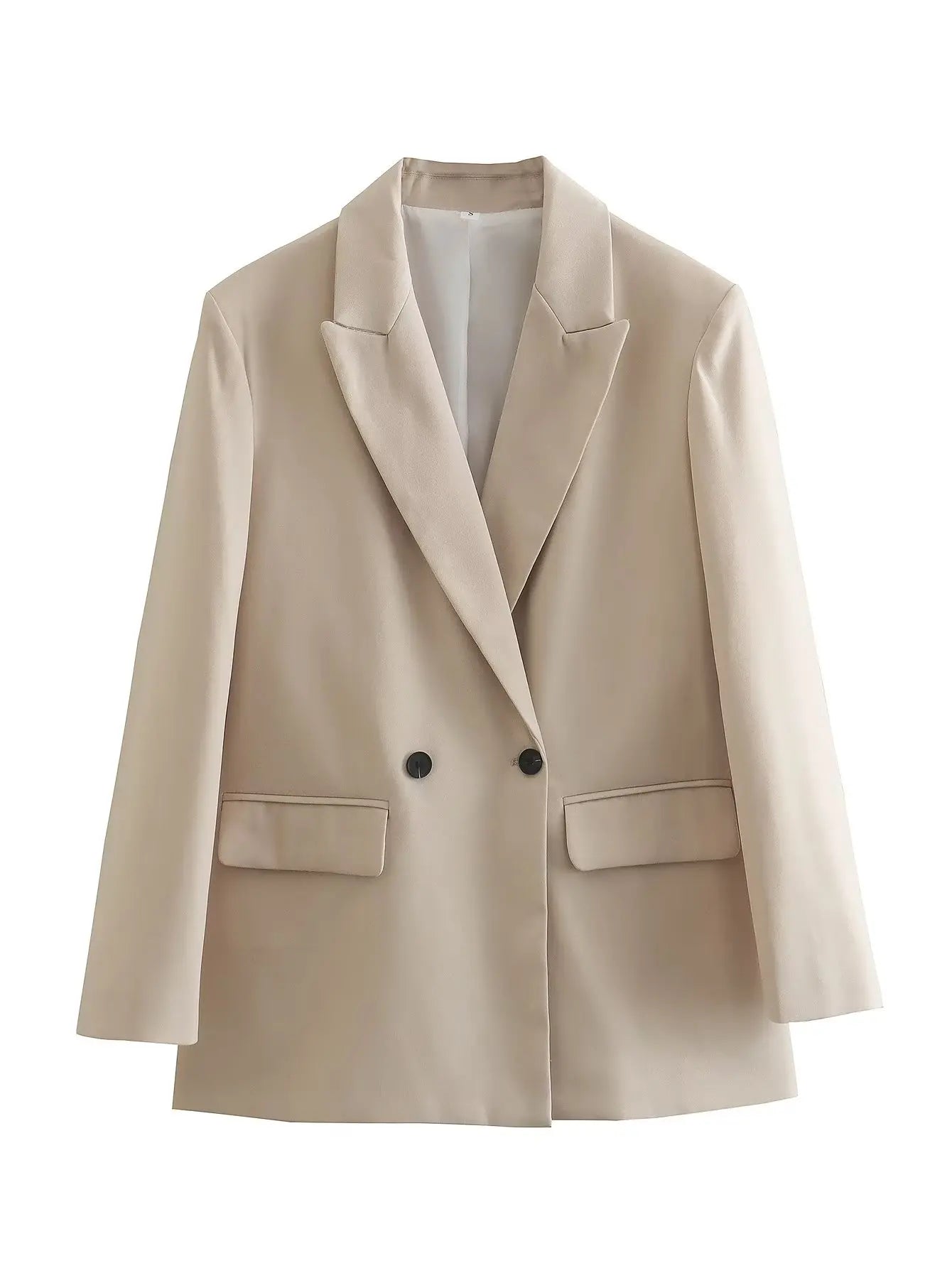 Classic Fit Women's Coat with Pockets and Buttons