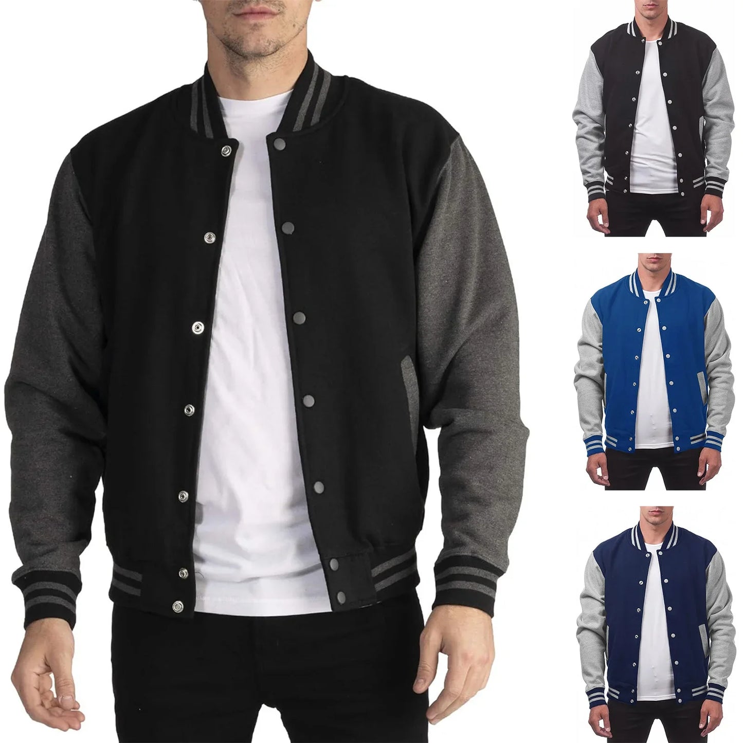 Casual Fit Baseball Bomber Jacket for Men - VogeLuxe