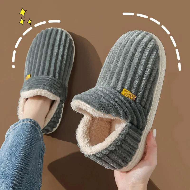 Cozy Faux Fur Ankle Slippers – Soft Warm Indoor Shoes