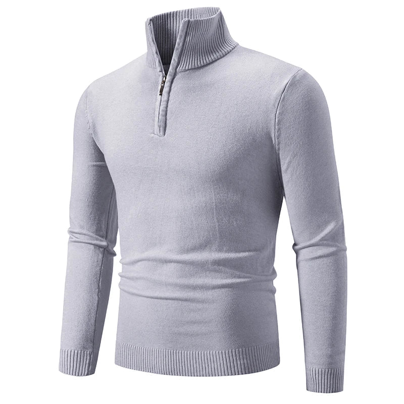 Cozy Men's Autumn Quarter Zip Fleece Sweater - VogeLuxe