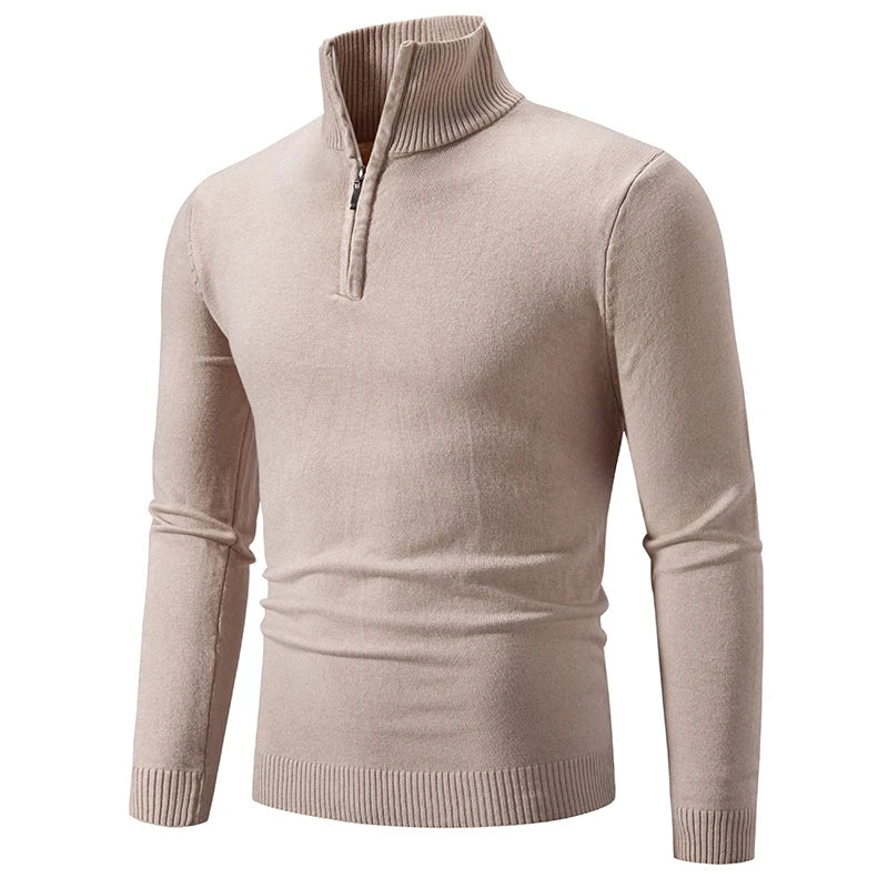 Cozy Men's Autumn Quarter Zip Fleece Sweater