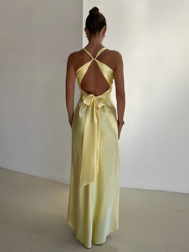 Stunning Strapless V Neck Evening Maxi Dress