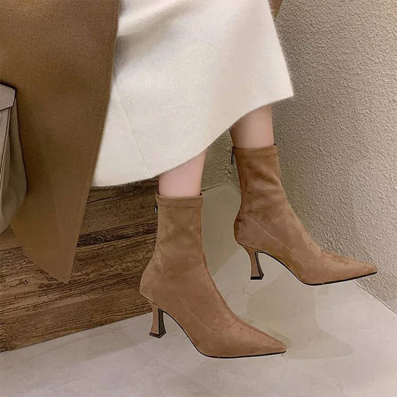Elegant High Heel Ankle Boots