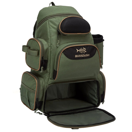 Waterproof Fishing Gear Backpack with Rod Holder & Rain Cover - BritishElegance