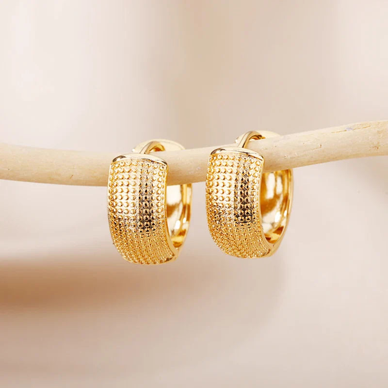Shiny Metallic Mini Hoop Earrings