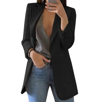 Relaxed Fit Open Front Jacket for Women - VogeLuxe