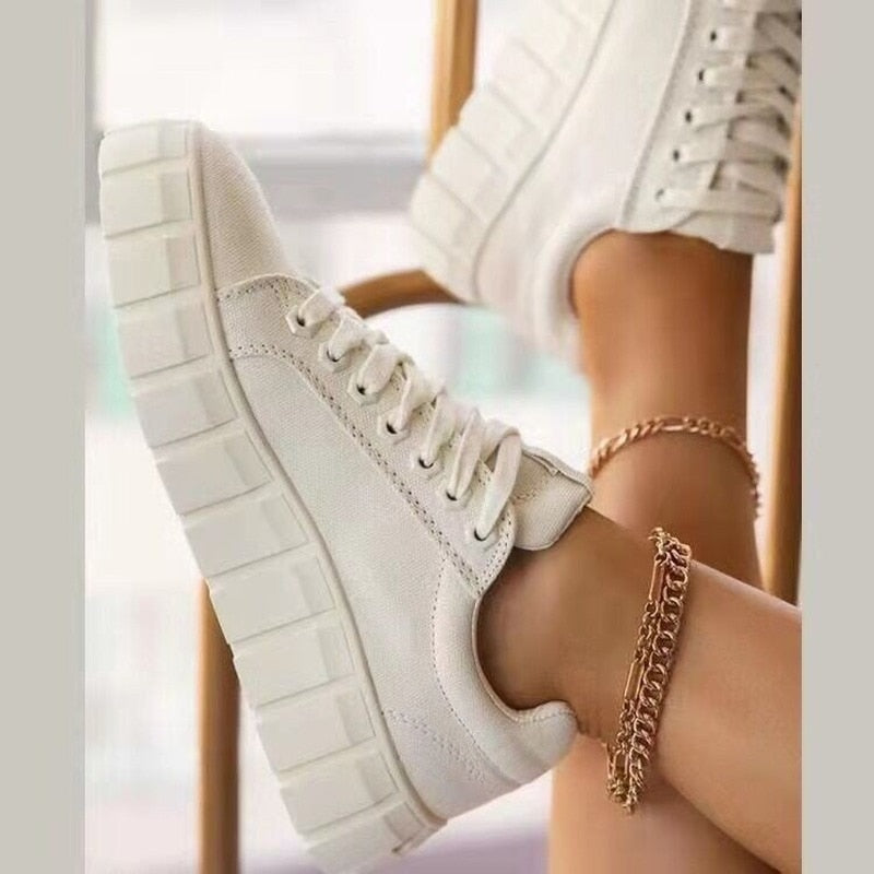 Comfortable Women's Lace Up Sneakers