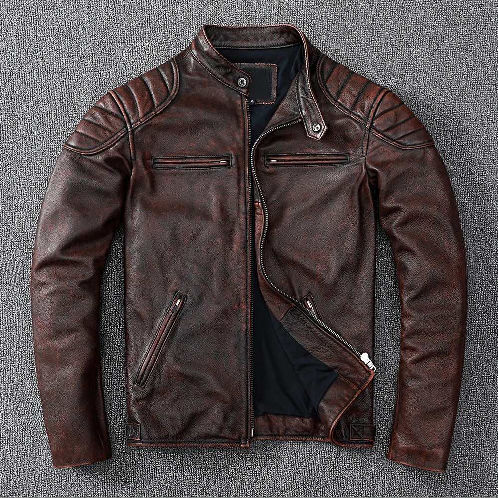 Genuine Leather Fur Trimmed Bomber Jacket