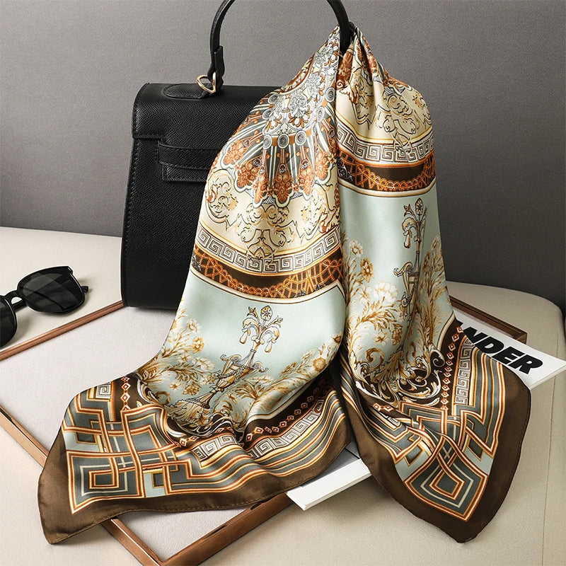 Soft Plaid Scarf for Women Neck Hair Accessory