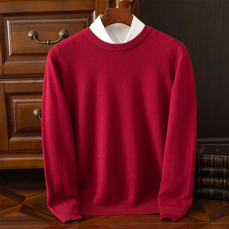 Soft Men's Wool Crew Neck Sweater