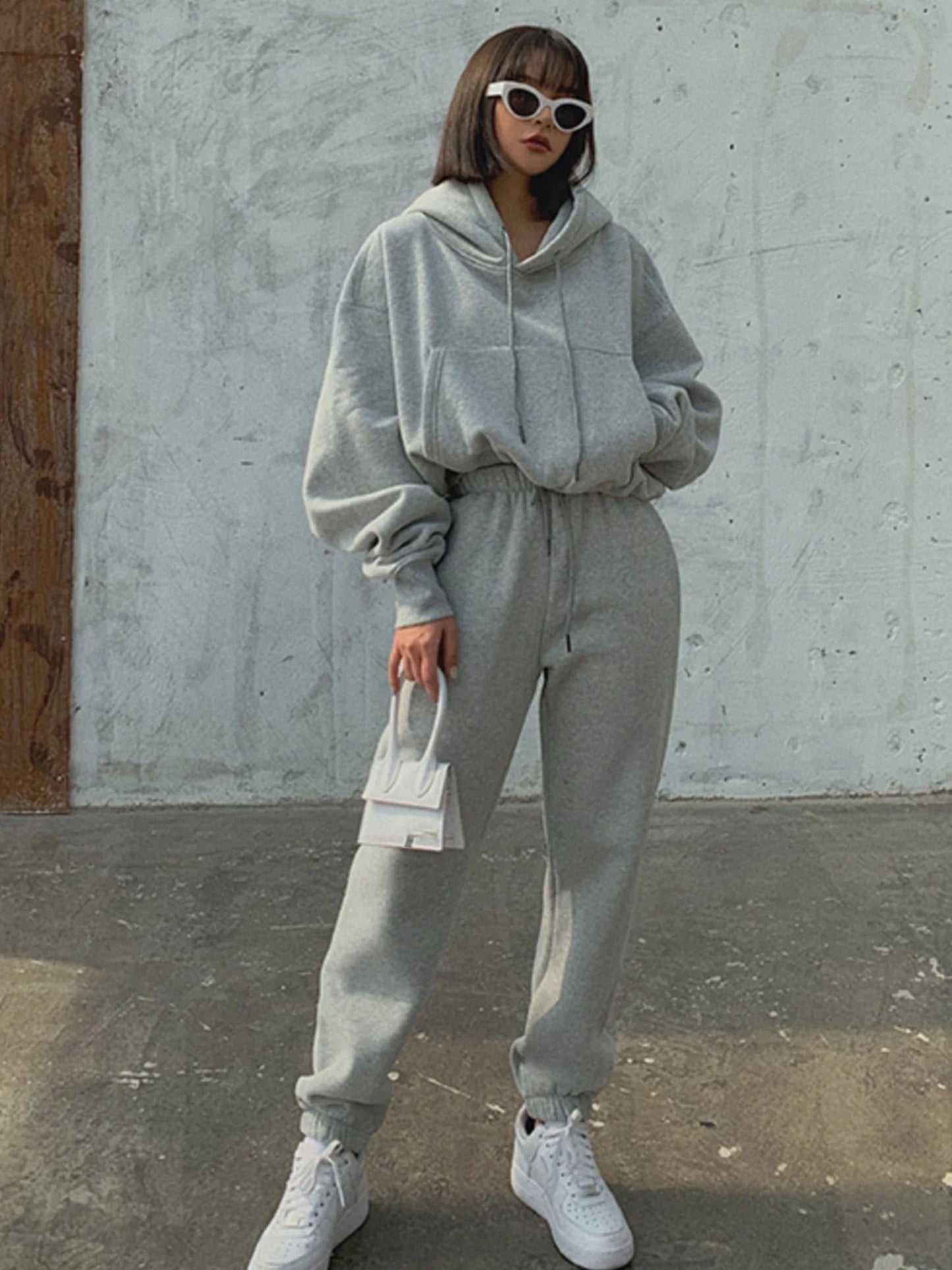 Warm Women's Fleece Hoodie and Jogger Set