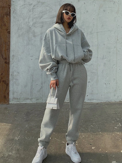 Warm Women's Fleece Hoodie and Jogger Set