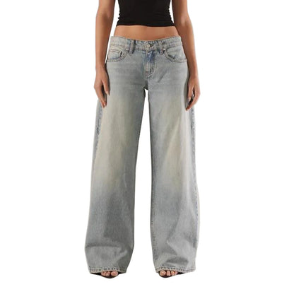 Relaxed Fit Wide Leg Women's Casual Jeans