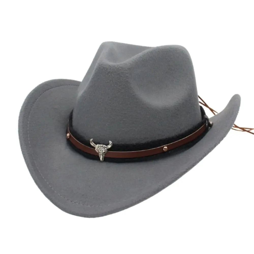 Classic Cowboy Felt Hat with Bull Design