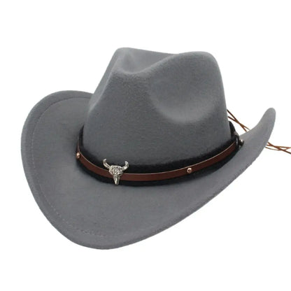 Classic Cowboy Felt Hat with Bull Design