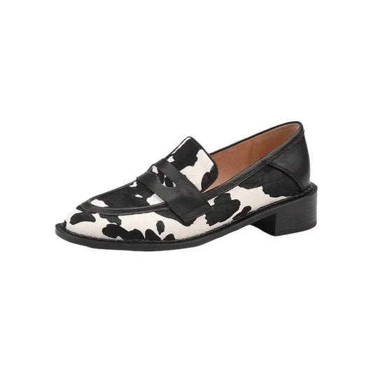 Comfortable Loafers with Low Block Heel - VogeLuxe