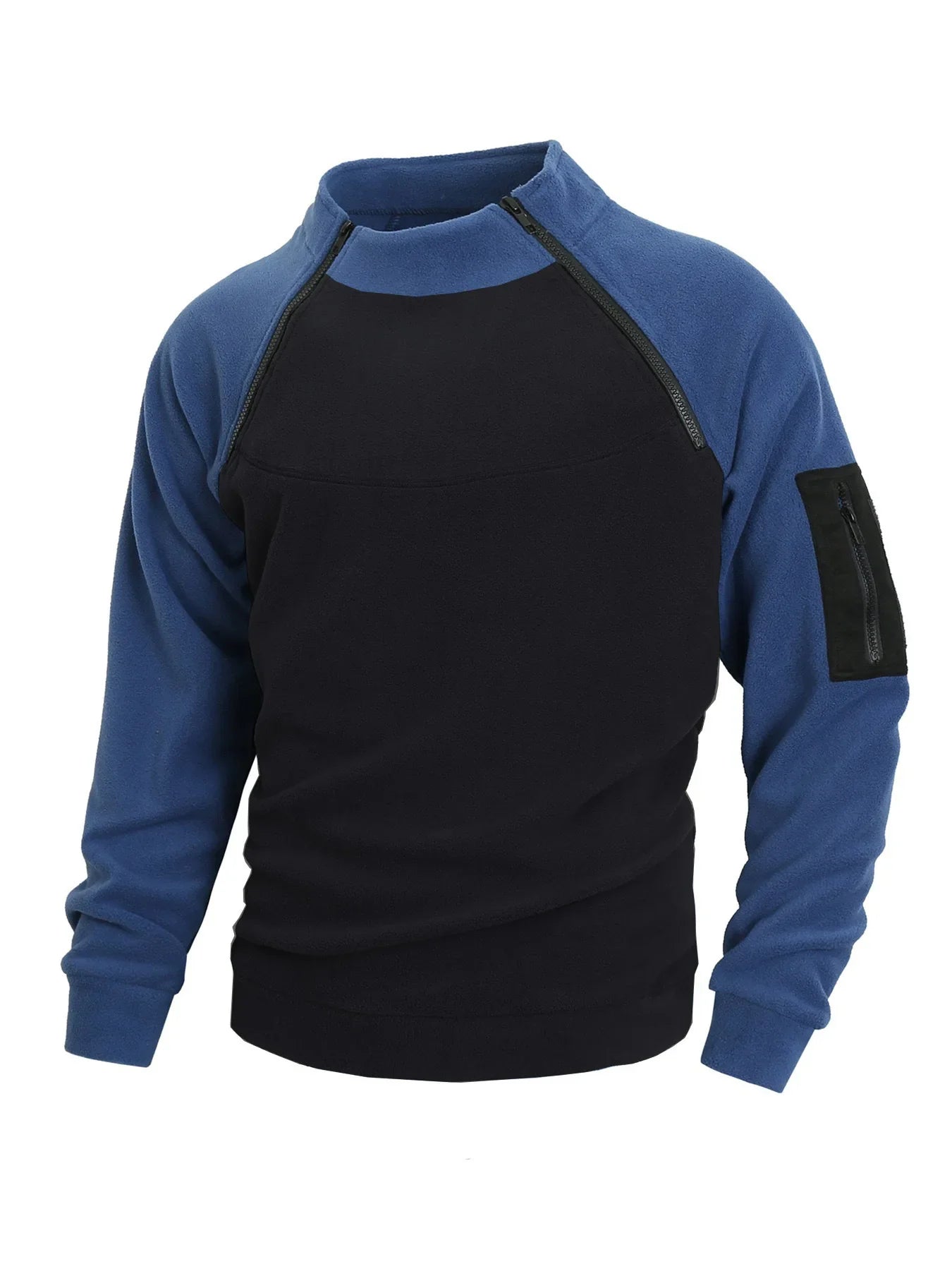 Slouchy Fit Men's Full-Zip Long Sleeve Hooded Sweater - VogeLuxe