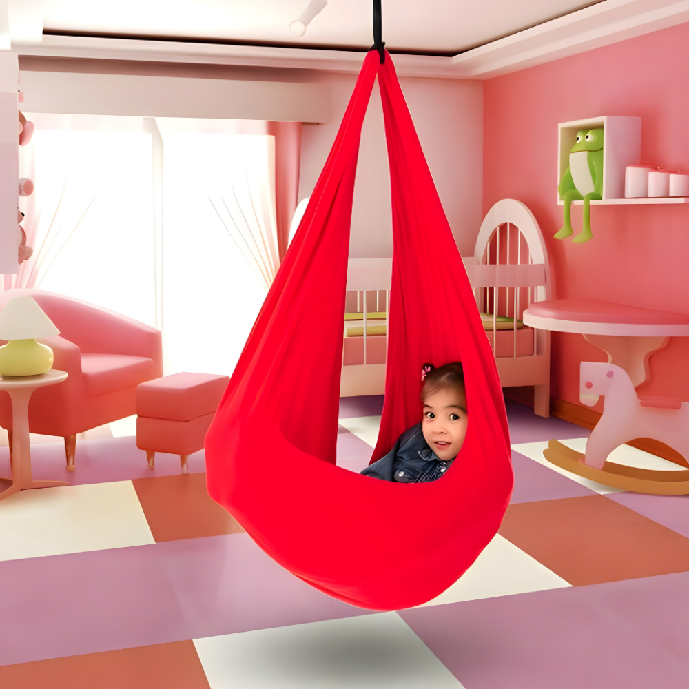Cozy Kids Hanging Swing Chair Soft Fabric Seat