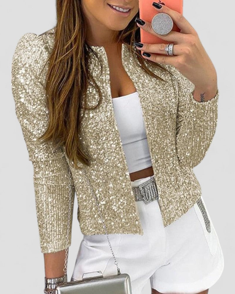 VogeLuxe | Women’s Gold Sequin Party Blazer