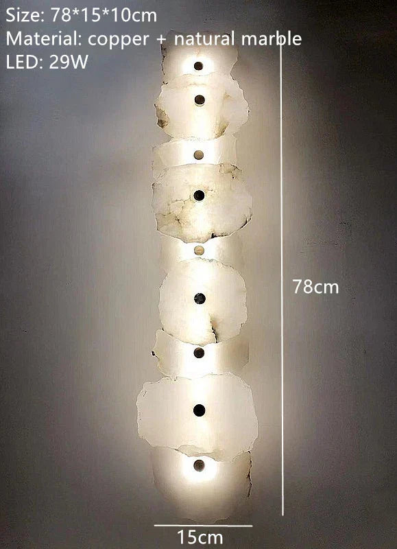Luxury Marble LED Wall Light With Copper Details