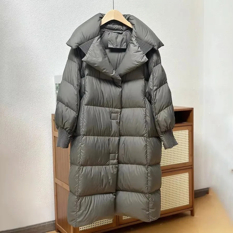 Warm 90% White Down Filled Women's Puffy Parka