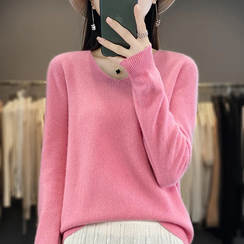 Soft Merino Wool V-Neck Sweater