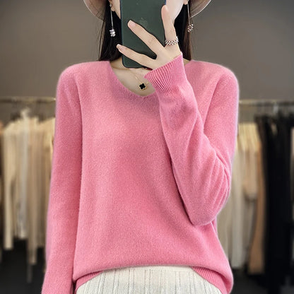 Soft Merino Wool V-Neck Sweater