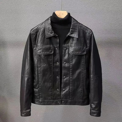 Slim Fit Men's PU Leather Biker Jacket