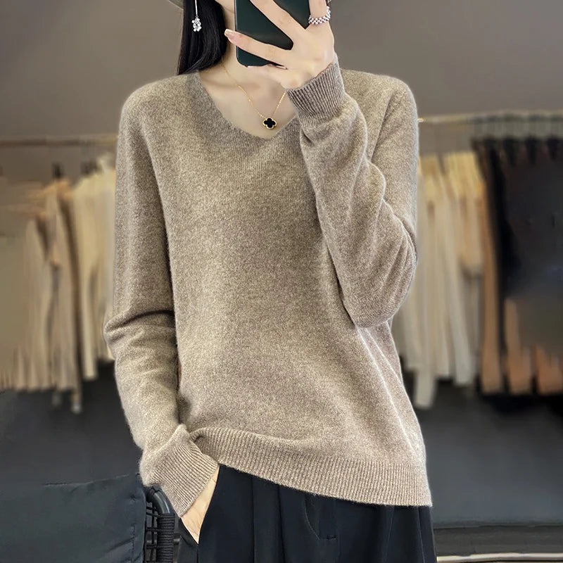 Soft Merino Wool V-Neck Sweater