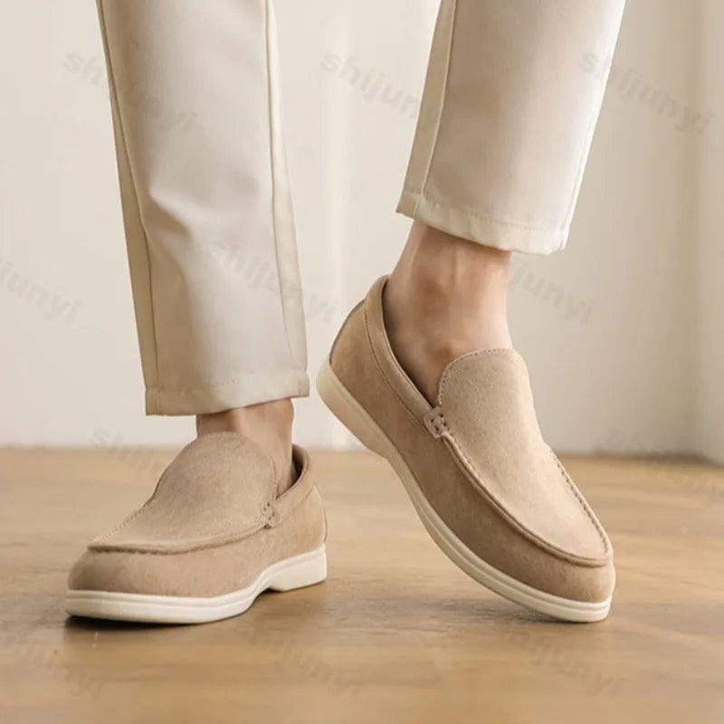 Men's Soft Suede Slip-On Loafers – Comfortable Grip Shoes - VogeLuxe