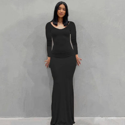 Elegant Halter Neck Evening Maxi Dress