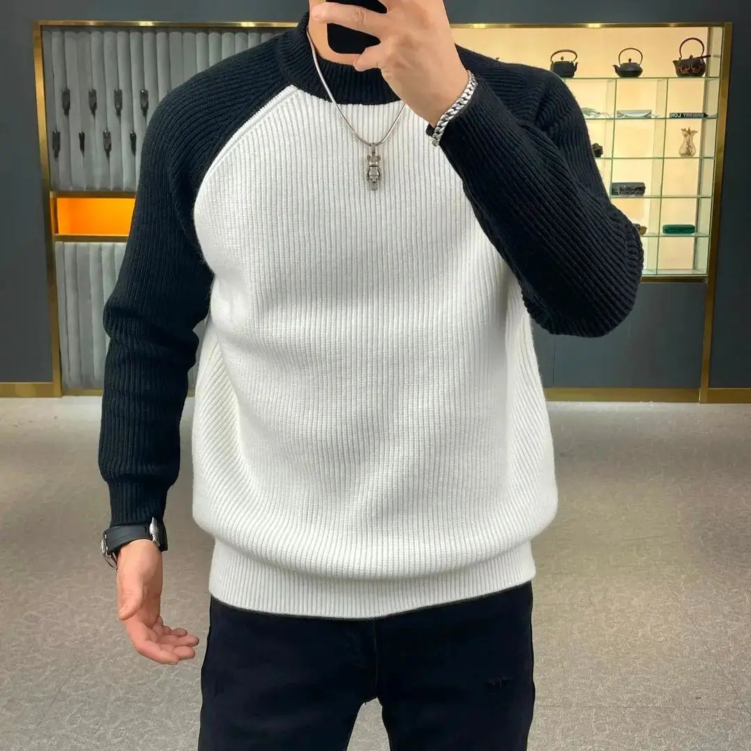 Multicolor Crew Neck Men's Sweater