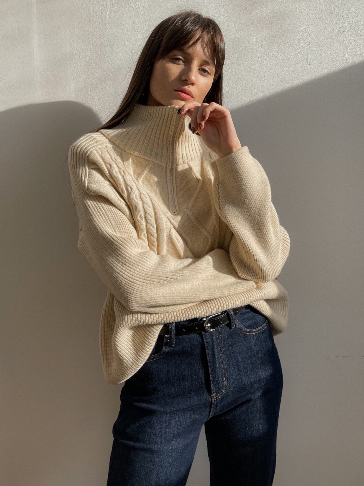 Cozy Winter Geometric Knit Sweater - VogeLuxe