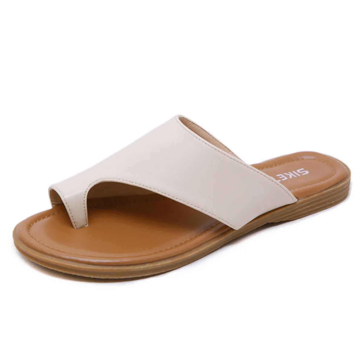 Ladies Comfortable Faux Leather Flip Flop Sandals