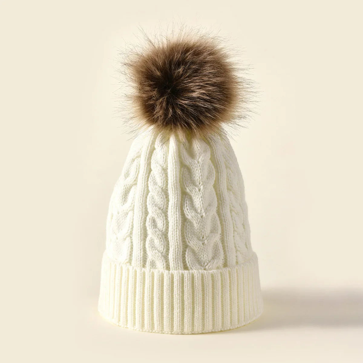 Soft Fuzzy Winter Beanie for Ladies