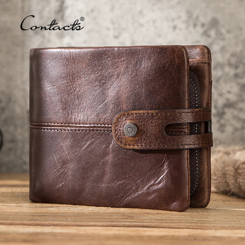 Men's Genuine Brown Leather Wallet - VogeLuxe