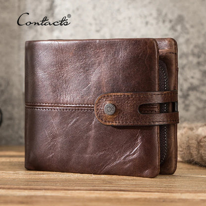 Men's Genuine Brown Leather Wallet - VogeLuxe