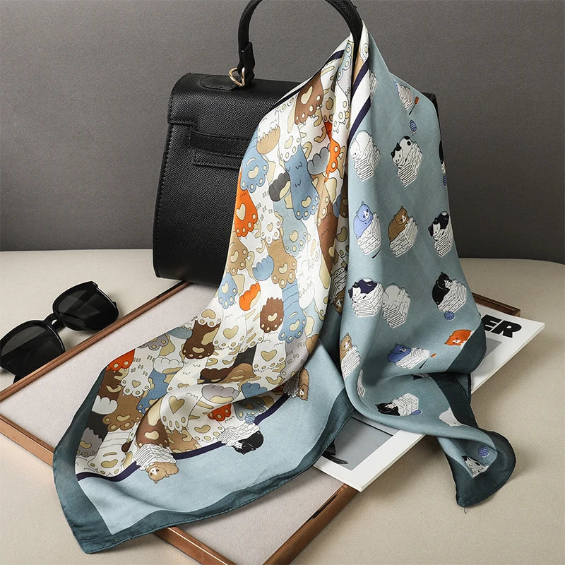 Soft Plaid Scarf for Women Neck Hair Accessory