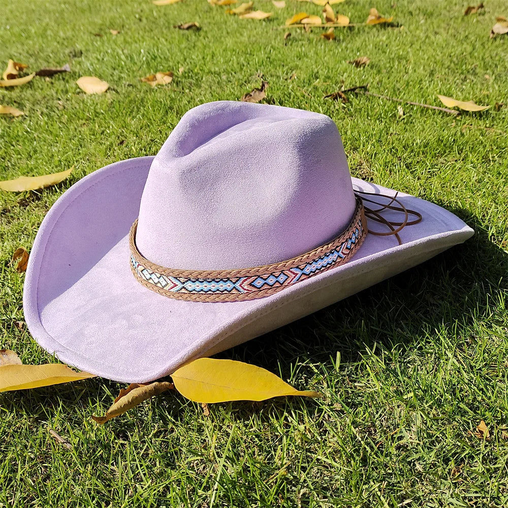 Soft Wide Brim Cowboy Hat Adjustable Size