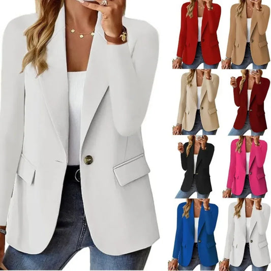 Classic Fit Women's Solid Jacket - VogeLuxe