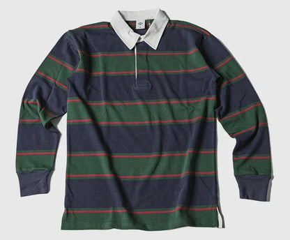 Classic Striped Polo Shirt Men's Preppy Long Sleeve Tee