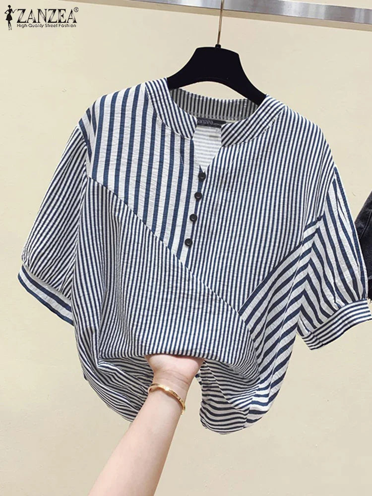 Stylish Vertical Neckline Top