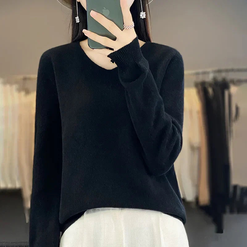 Soft Merino Wool V-Neck Sweater