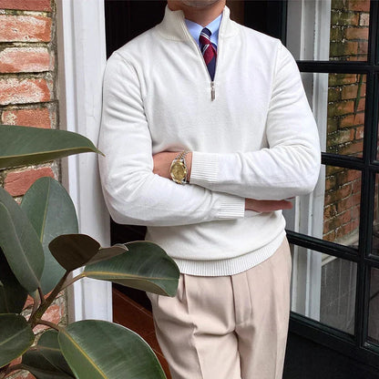 VogeLuxe | Men’s Refined Quarter Zip Knit Sweater