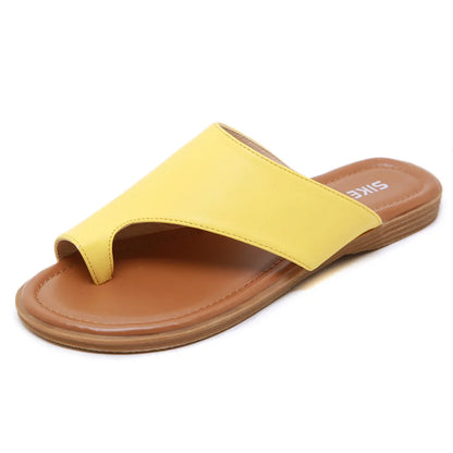 Ladies Comfortable Faux Leather Flip Flop Sandals