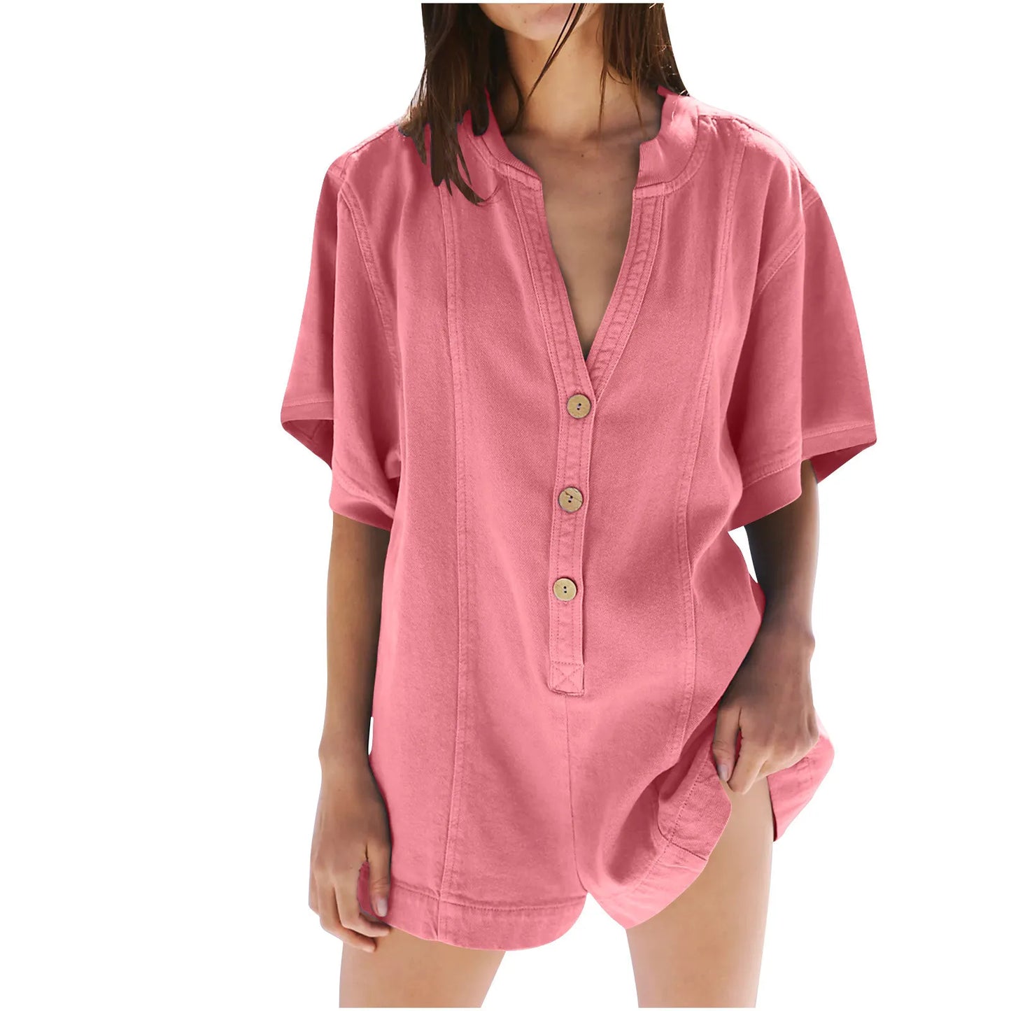 Curvy Women's Short Sleeve Jumpsuit