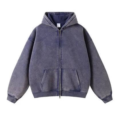 Premium Distressed Full Zip Urban Hoodie