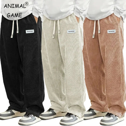 Relaxed Fit Corduroy Casual Pants - VogeLuxe