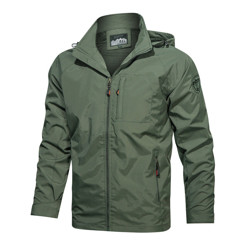 Slim Fit Water Repellent Men's Hooded Jacket - VogeLuxe